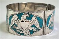 Sterling Signed (RSS) Mexico Turquoise Bracelet