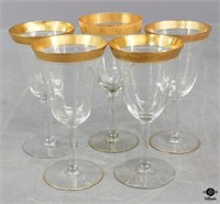 Gold Rim Crystal Stemware / 5 pc