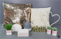 Pillows, Vases, Signs, Artificial Succulents+