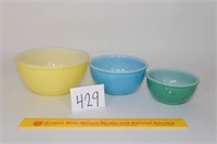 Set of Fire king Mixing Bowls