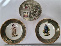 3 Victorian Small Plates / Wall Hangings