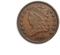 1832 1/2 Cent XF+