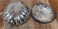 Two silver plated sea shells. See description!