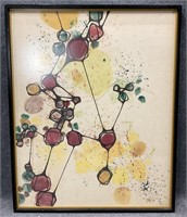 Large Vintage Contemporary Abstract Art, Signed