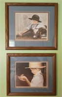 Pair of N.A. Noel Amish Boy Prints