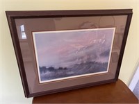 Signed & No. Print by Herb Jones, Swans in Flight