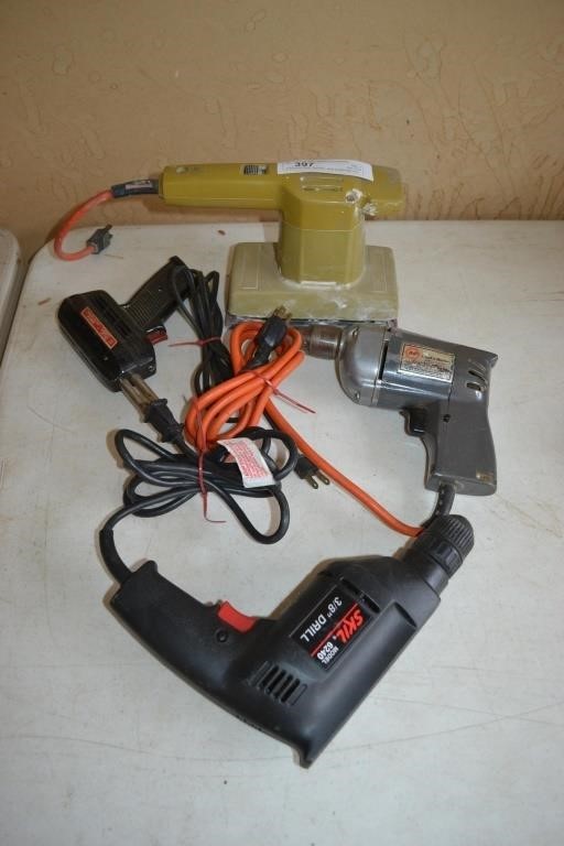 2 Electric Drill, Sander, and Soldering Gun