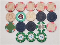 18 Various Casino Chips from Everywhere
