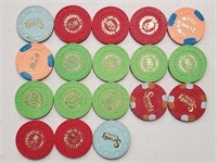 18 Vintage Casino Chips