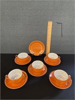 Set Vintage Lustreware Cups & Saucers
