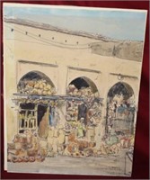 Pottery Market watercolor Philip Moose 1921-2001
