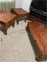 2 end tables and matching coffee table