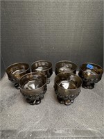 6pc Tiffin Franciscan Amber Compotes