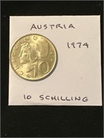 Austrian 1974 "10 Schillings" Coin