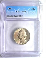 1963 FS-901 T-B Rev Quarter ICG MS67