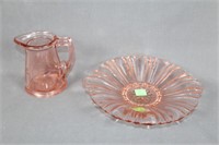 Lot Pink Pitcher, Bowl