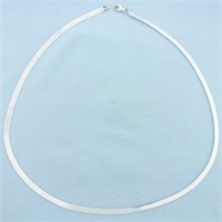 Italian Made Herringbone Necklace in Sterling Silv