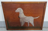 (E) Wood Carved Dog Picture - (36" x 27.5")