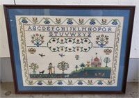 (E) Embroidered Sampler - (26-1/4" x 20-3/4")