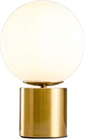 Gold Globe Desk Lamp  Glass Shade  11 inch