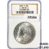 1888-S Morgan Silver Dollar NGC MS64