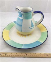 Ceramic Plate and Pitcher