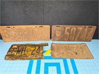 Vtg PA license plates 1917, 1920, 1921 & 1980's