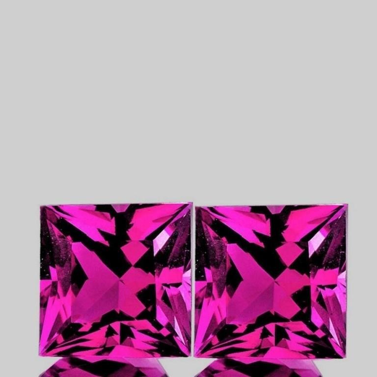 Natural Princess Hot Pink Topaz Pair{Flawless-VVS1