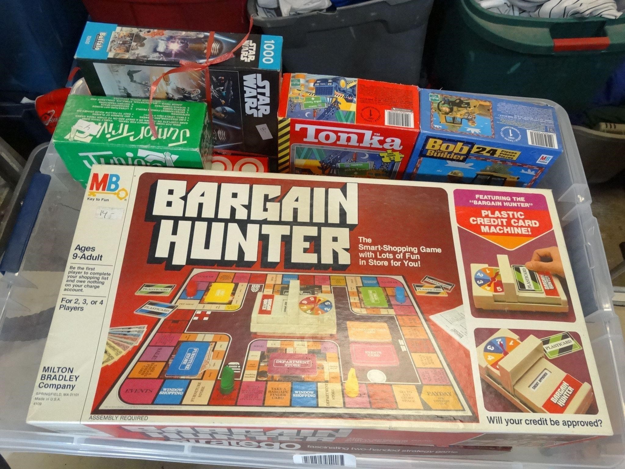 Huge Tub Full of Vintage Board Games & Puzzles
