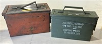2 Metal Military Ammo Boxes