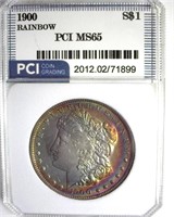 1900 Morgan PCI MS65 Rainbow