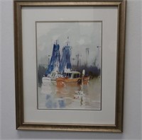Helen Goldsmith 'Boats' watercolour