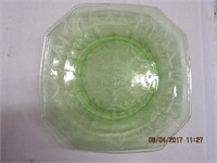 2 depression glass Cameo green plates 8.25 X 8.25