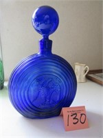 Colbalt Blue Glass Decanter and stopper