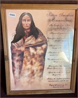 Native American 10 Commandments Framed