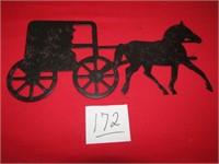 15" AMISH BUGGY& HORSE