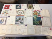 1949 used Christmas cards & envelopes