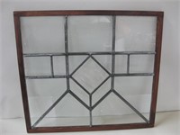 18"x 21" Framed Leaded Glass Window