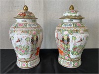 Pair of Asian Lidded Vases