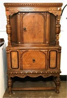 Ornate Carved Court Cabinet with Two Doors