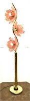 Metal Floor Lamp with Glass Floral Shades