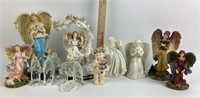 Lot of (8) Figurines: Angels, Cherubs, Santa,