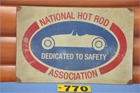 National Hot Rod tin sign, 17 1/2" x 10 1/2"