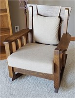 Gorgeous Vintage Oak Mission Style Rocking Chair
