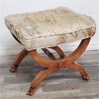 Vintage neoclassical style carved wood stool