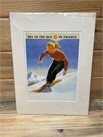 Ski in the Sun In France Print Unframed Matted