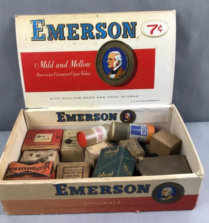 Emerson cigar box of hardware