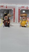 2 Steinbach wooden ornaments 3in tall made in