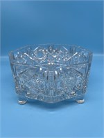 Footed Cut Glass Octagon Dish