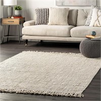 nuLOOM Farmhouse Jute Rug  4x6  Off-White